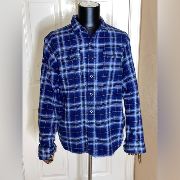 Woolrich Other - Woolrich Shirt Mens L Heavyweight Brushed Cotton Brawny Flannel Blue Plaid‌‌‌‌